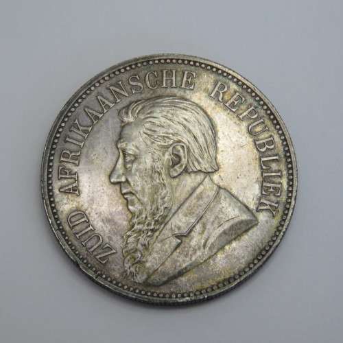 1892 ZAR single shaft Paul Kruger Crown XF+ - Excellent coin