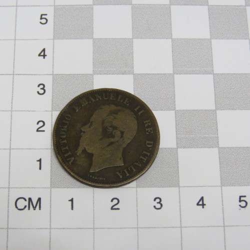 1861 Italy copper 5 Centesimi coin