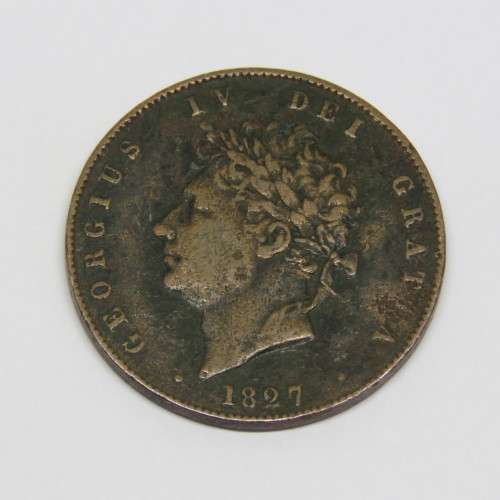 1827 Great Britain George 4 copper half penny