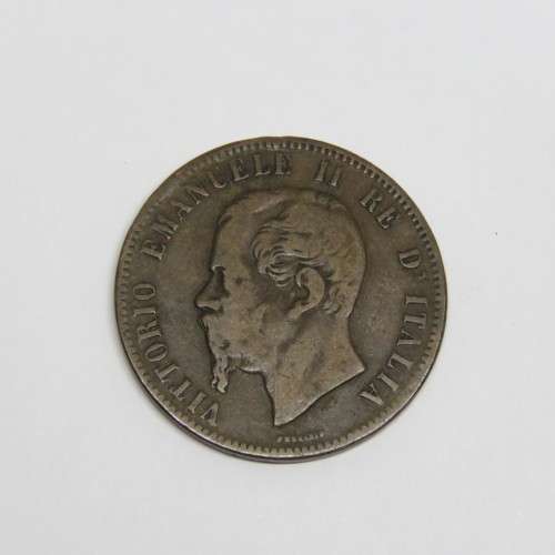 1863 Italy copper 10 Centesimi - VF