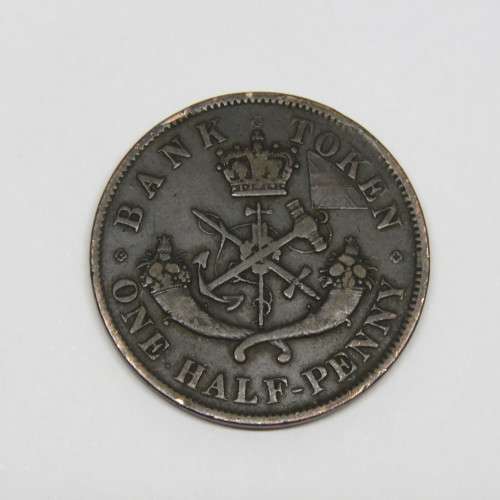 Bank of upper Canada half penny token