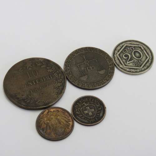 Lot of 5 old coins - Each one over 100 years old