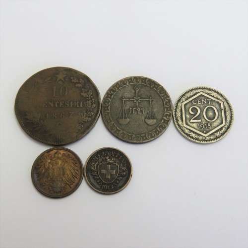 Lot of 5 old coins - Each one over 100 years old