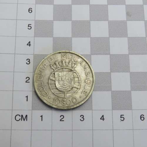 1938 Mozambique silver 10 Escudo VF+