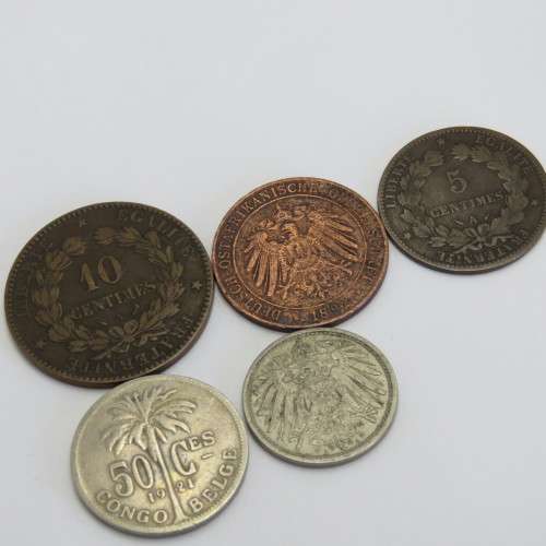 Lot of 5 old coins - Each one over 100 years