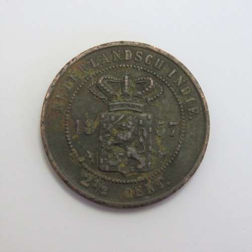 1857 Netherlands India 2 1/2 cent