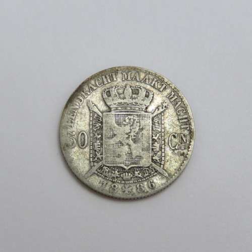 1886 Belgium silver 50 Centimes