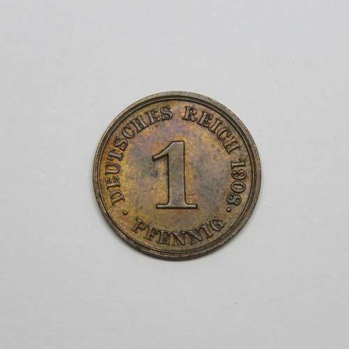 1908 J Germany Deutsches Reich 1 Pfennig - Uncirculated