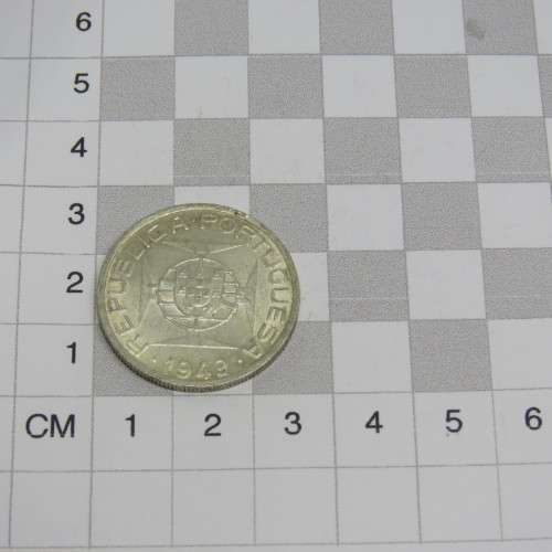 1949 Mozambique Five Escudo AU+ with mint lustre