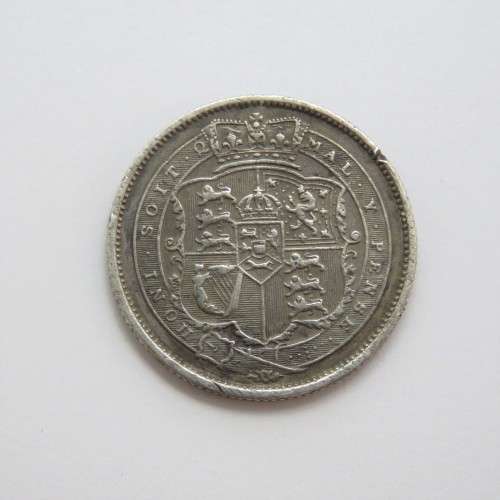 1819 Great Britain shilling - High 9 over 6 VF
