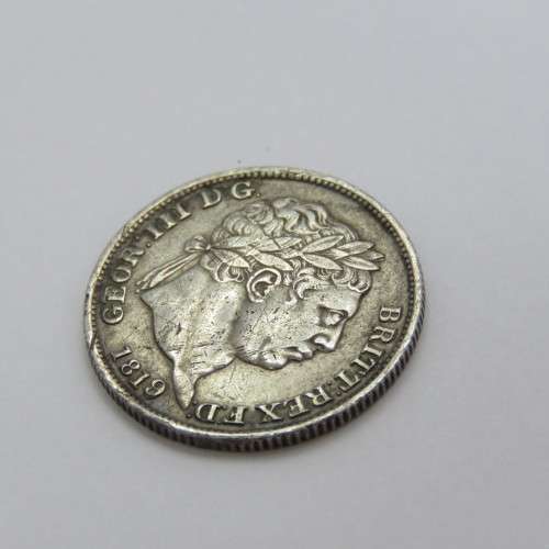 1819 Great Britain shilling - High 9 over 6 VF