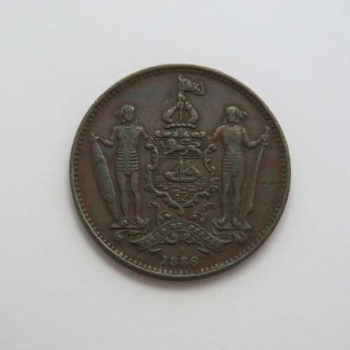 1886 H British North Borneo cent - XF