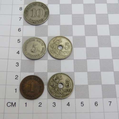 Lot of 5 coins each one over 100 years old
