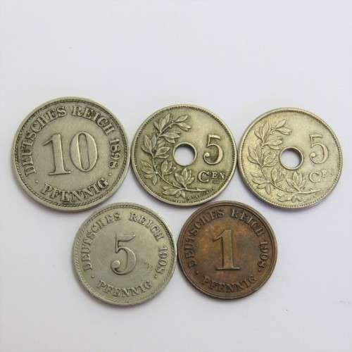 Lot of 5 coins each one over 100 years old