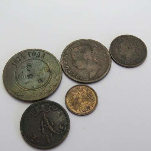 Lot of 5 old coins - Each one over 100 years old