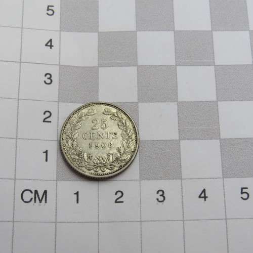 1906 Netherlands silver 25 cents - XF+