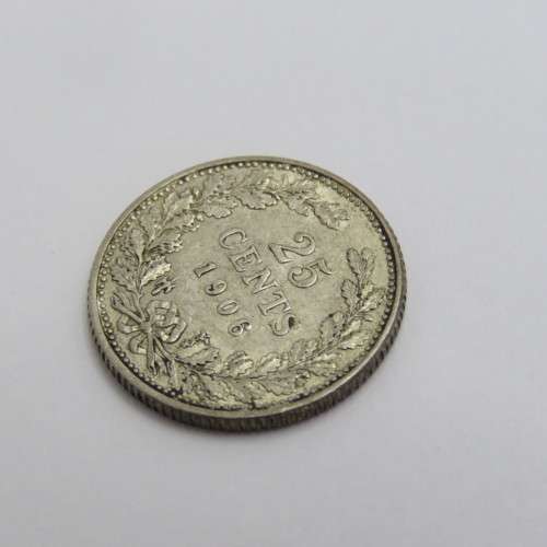 1906 Netherlands silver 25 cents - XF+