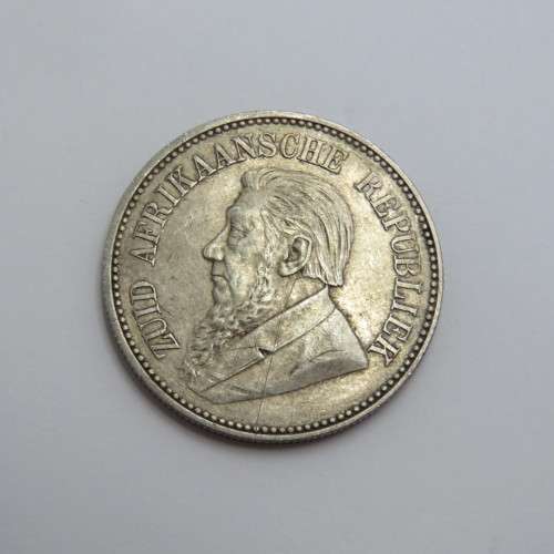 1897 ZAR Kruger half crown XF+ - Scratch obverse