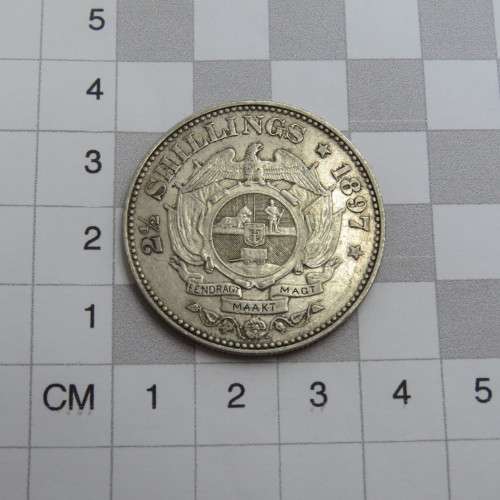 1897 ZAR Kruger half crown XF+ - Scratch obverse