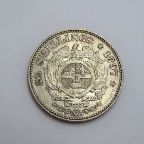 1897 ZAR Kruger half crown XF+ - Scratch obverse