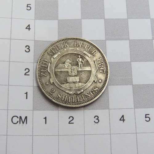 1897 ZAR Kruger silver 2 shilling - AU