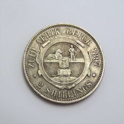 1897 ZAR Kruger silver 2 shilling - AU