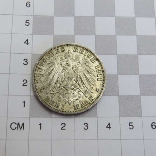 1911 A Germany Prussia 3 Mark VF+