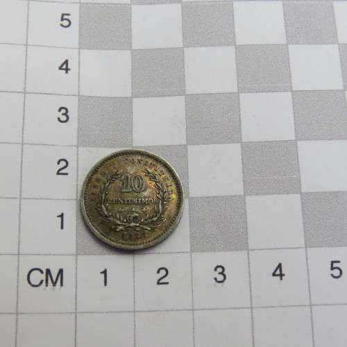 1877 Uruguay silver 10 Centesimos anchor left