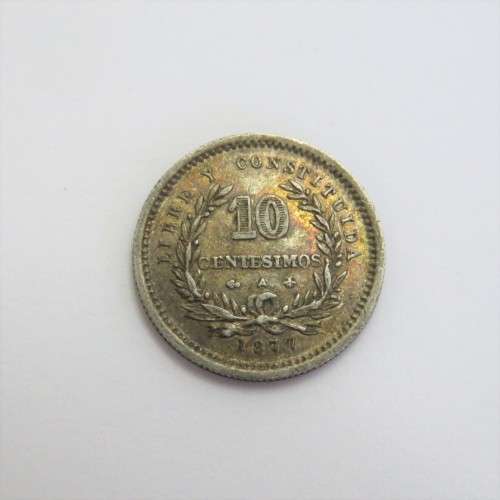 1877 Uruguay silver 10 Centesimos anchor left