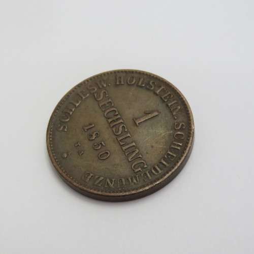 1850 German States Schleswig - Holstein Sechsling XF+