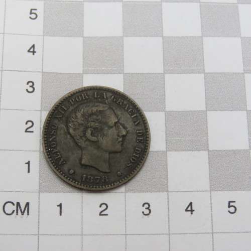 1878 Spain Cinco Centimos VF+