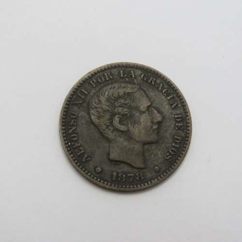 1878 Spain Cinco Centimos VF+