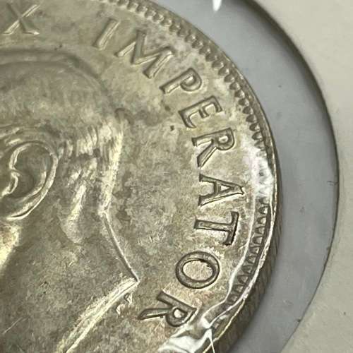 1943 South Africa half crown - EF+ - Double struck obverse! - Only one I have ever seen!