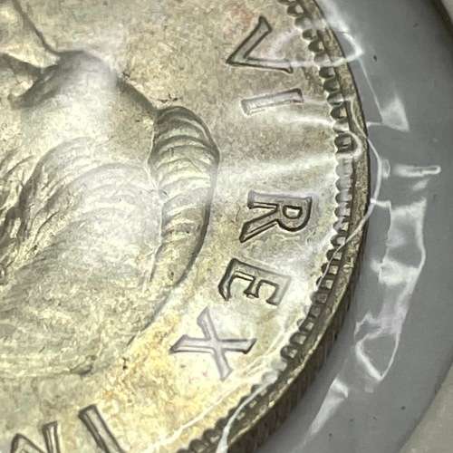 1943 South Africa half crown - EF+ - Double struck obverse! - Only one I have ever seen!