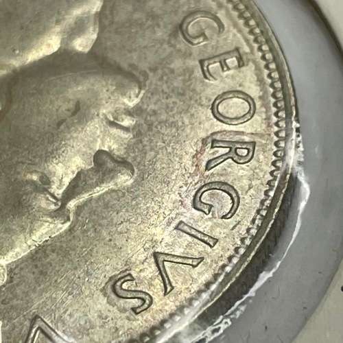 1943 South Africa half crown - EF+ - Double struck obverse! - Only one I have ever seen!