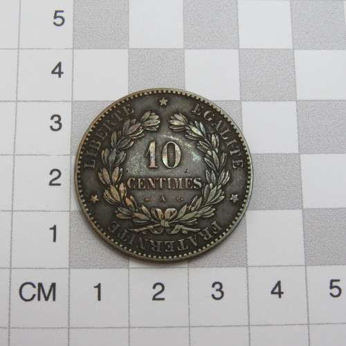 1872 France Dix Centimes XF
