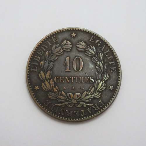 1872 France Dix Centimes XF