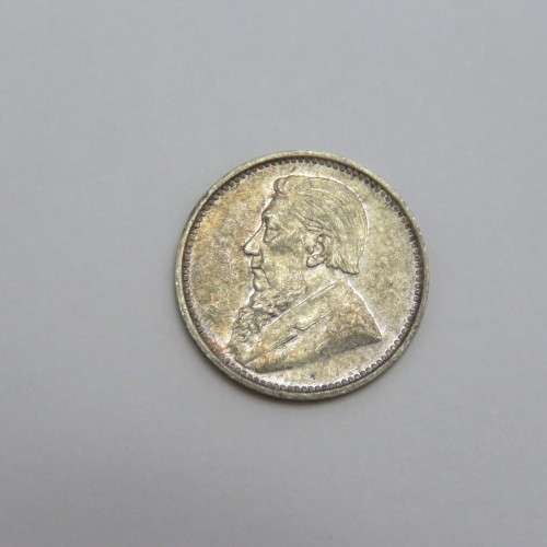 1896 ZAR Kruger three pence AU+