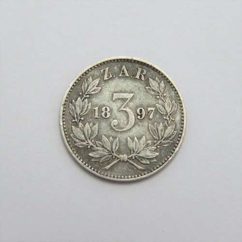 1897 ZAR Kruger three pence VF
