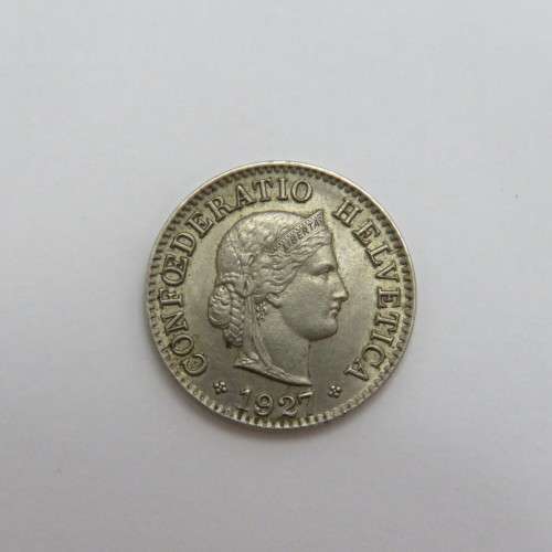 1927 B Switzerland 5 rappen AU