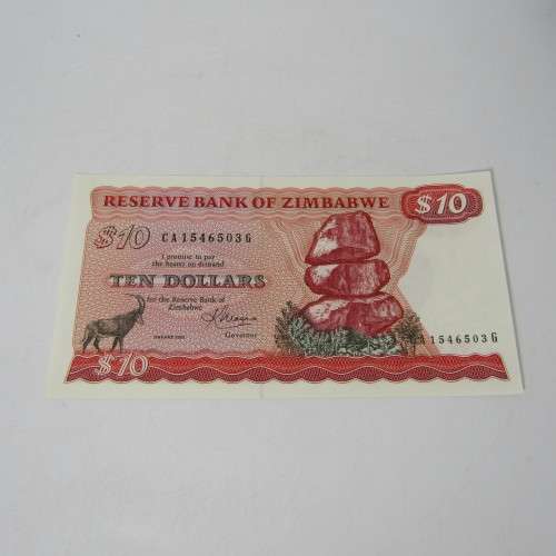 Zimbabwe 3rd issue uncirculated set - $2, $5, $10. $20 - Harare 1983