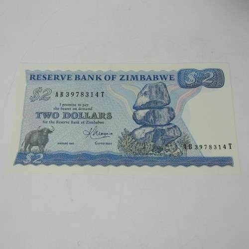 Zimbabwe 3rd issue uncirculated set - $2, $5, $10. $20 - Harare 1983