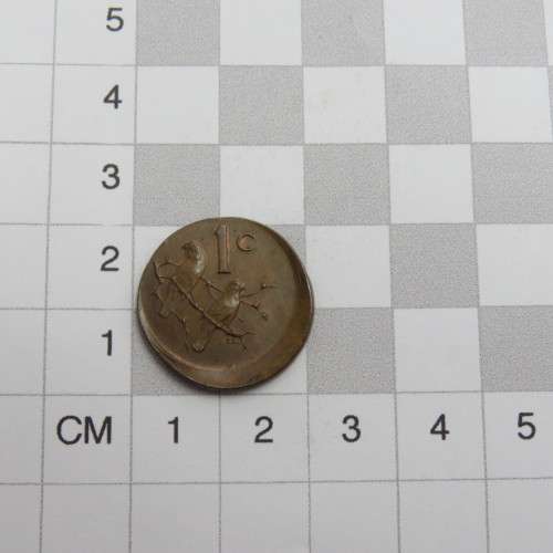 1966 South Africa Error coin - English cent - Misstruck