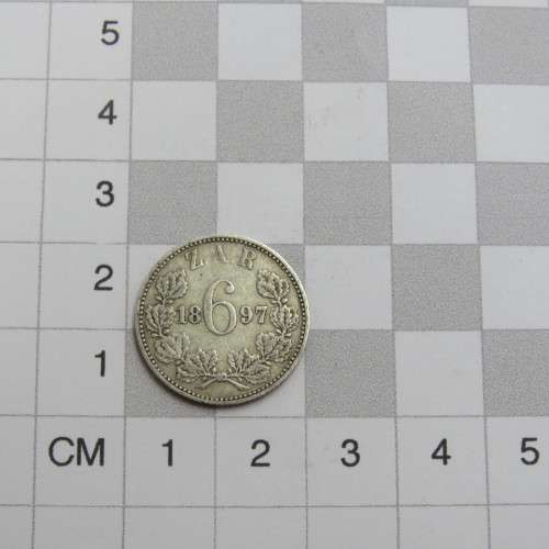 1897 ZAR Kruger six pence VF