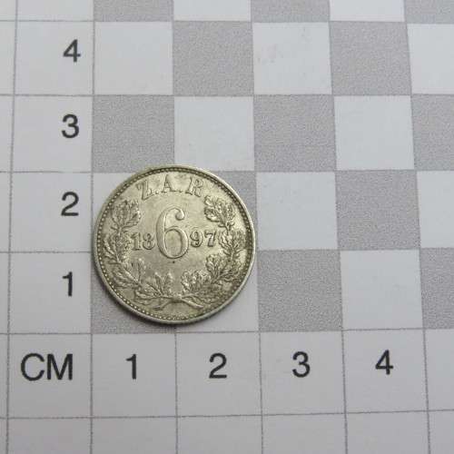 1896 and 1897 ZAR Kruger sixpence coins XF or better