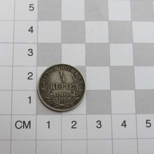1906 J German East Africa quarter Rupie VF+ - Scarce