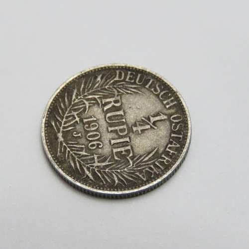 1906 J German East Africa quarter Rupie VF+ - Scarce