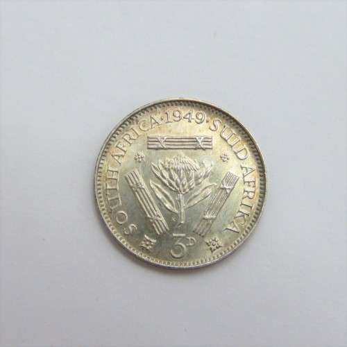 1949 South Africa three pence UNC