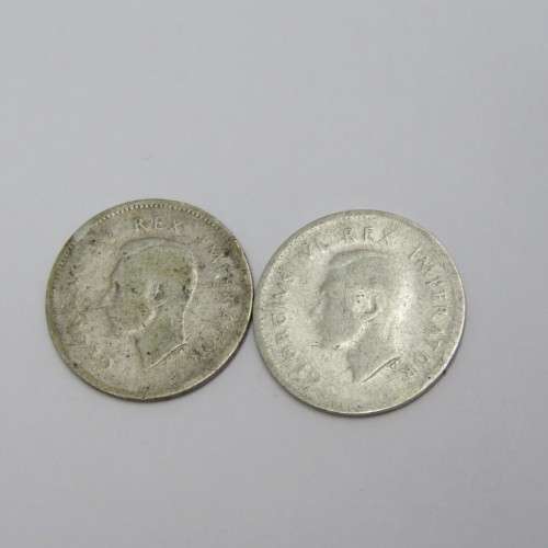 1943 Pair of South Africa Tickey`s 3d with the 4 out of place