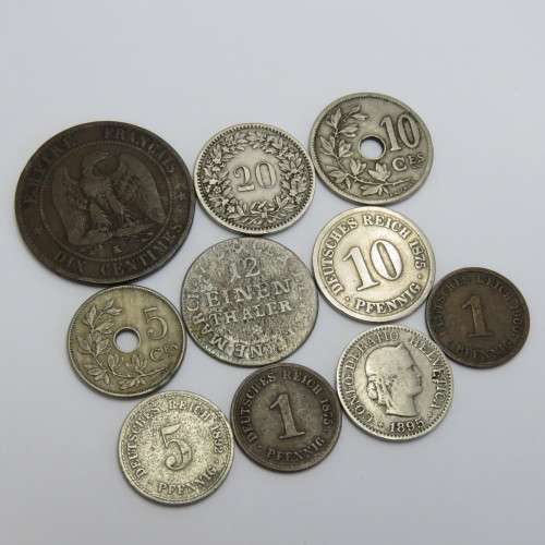 Lot of 10 antique coins - All over 100 years old each